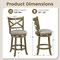 Costway Swivel Bar Stools Set of 2/4, 25” Counter Height Barstools with Backrests for Kitchen